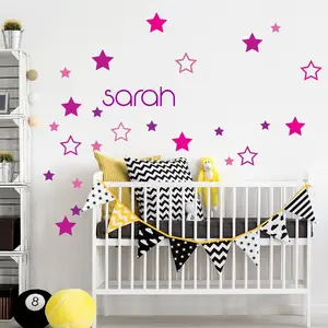 Ambiance-sticker Sticker Prénom Personnalisable + 35 étoiles rosesVendu parambiance-sticker