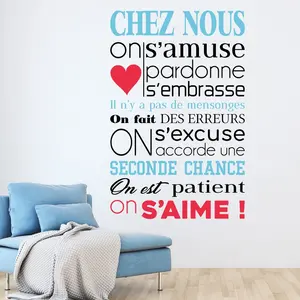 Ambiance-sticker Stickers citation chez nous on s'amuse en couleurVendu parambiance-sticker