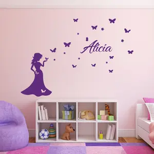 Ambiance-sticker Sticker prénom personnalisable Princesse et les papillonsVendu parambiance-sticker