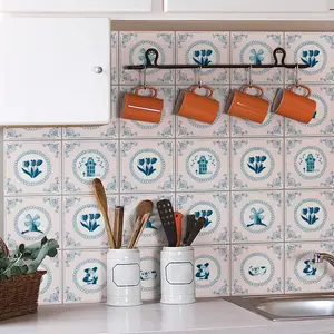 Ambiance-sticker 30 stickers carreaux de ciment delft Apeldoorn pas cher