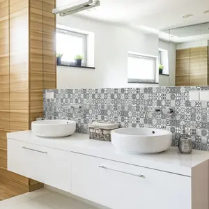 Ambiance-sticker Pack de 6 stickers frises carrelages nuance de gris RosoVendu parambiance-sticker
