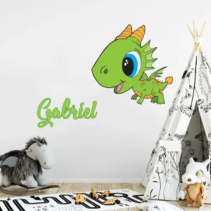 Ambiance-sticker Sticker prénom personnalisable bébé dinosaureVendu parambiance-sticker