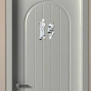 AMBIANCE-STICKER Stickers miroirs figures wc homme - femme - Autocollants stickers adhésifs effet miroirVendu parambiance-sticker