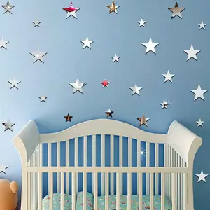 AMBIANCE-STICKER Pack de 20 étoiles en papier adhésifs 3D métal argentésVendu parambiance-sticker