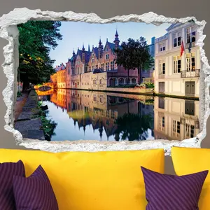 Ambiance-sticker Sticker trompe l'oeil Bruges la ville des amoureuxVendu parambiance-sticker