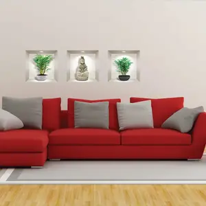 Ambiance-sticker Stickers effet 3D bambous et bouddhaVendu parambiance-sticker