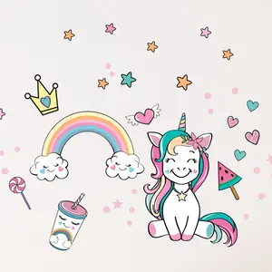 Ambiance-sticker Stickers enfant licorne reine des friandisesVendu parambiance-sticker