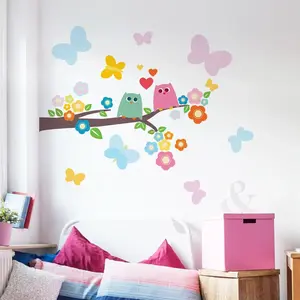 Ambiance-sticker Stickers enfant oiseaux amoureux sur une brancheVendu parambiance-sticker