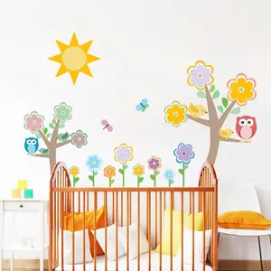 Ambiance-sticker Stickers enfant arbres, fleurs et hibouxVendu parambiance-sticker