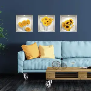 Ambiance-sticker Stickers 3D fleurs variétés de tournesolsVendu parambiance-sticker