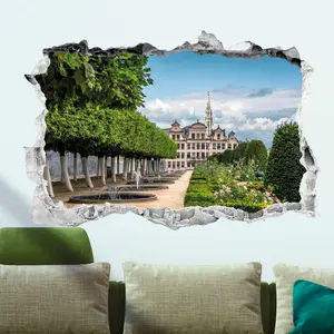 Ambiance-sticker Sticker trompe l'oeil le jardin du Mont des Arts à BruxellesVendu parambiance-sticker