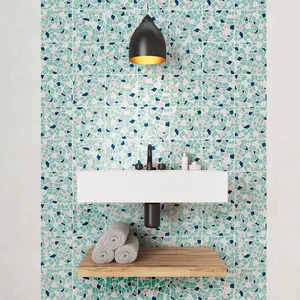 Ambiance-sticker 24 stickers carreaux de ciment terrazzo wilmerVendu parambiance-sticker