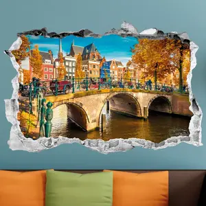 Ambiance-sticker Sticker trompe l'oeil parfum d'automne sur AmsterdamVendu parambiance-sticker