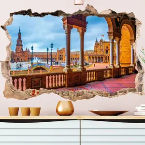 Ambiance-sticker Sticker trompe l'oeil place d'Espagne de SévilleVendu parambiance-sticker