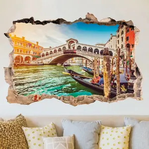 Ambiance-sticker Sticker trompe l'oeil Venise le pont RialtoVendu parambiance-sticker