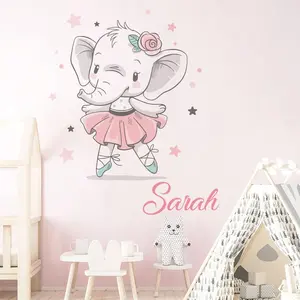 Ambiance-sticker Sticker prénom personnalisable éléphant ballerineVendu parambiance-sticker