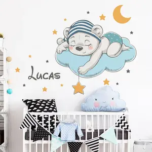 Ambiance-sticker Sticker prénom personnalisable ourson rêveurVendu parambiance-sticker