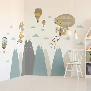Ambiance-sticker Stickers enfant montagnes scandinaves et animaux volantsVendu parambiance-sticker