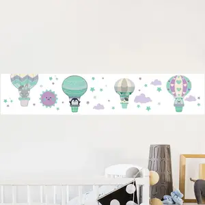 Ambiance-sticker Stickers frise chambre enfant animaux navigateurs dans le cielVendu parambiance-sticker