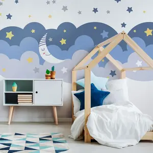 Ambiance-sticker Stickers enfant nuages scandinaves, lune et étoilesVendu parambiance-sticker