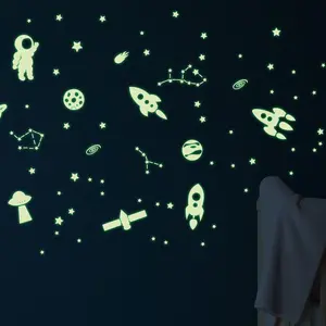 Ambiance-sticker Stickers phosphorescents 150 étoiles, fusées et cosmonautesVendu parambiance-sticker