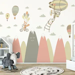 Ambiance-sticker Stickers enfant montagnes scandinaves animaux amisVendu parambiance-sticker