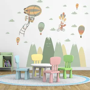 Ambiance-sticker Stickers enfant montagnes scandinaves animaux dans le cielVendu parambiance-sticker