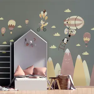 Ambiance-sticker Stickers montagnes scandinaves animaux dans le cielVendu parambiance-sticker