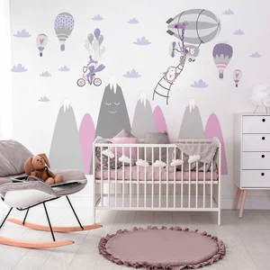 Ambiance-sticker Stickers enfant montagnes scandinaves animaux vagabondsVendu parambiance-sticker
