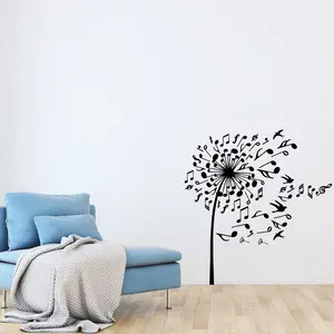 Ambiance-sticker Sticker musique fleurs et notes de musique pas cher