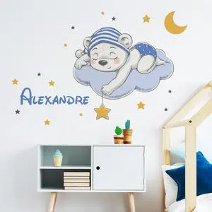 Ambiance-sticker Sticker personnalisable prénom bébé oursVendu parambiance-sticker
