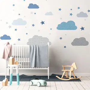 Ambiance-sticker Stickers enfant nuage scandinaves et étoiles brillantesVendu parambiance-sticker