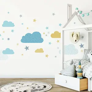 Ambiance-sticker Stickers enfant nuages scandinaves et belles étoilesVendu parambiance-sticker