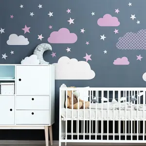 Ambiance-sticker Stickers enfant nuage scandinaves et étoiles de nuitsVendu parambiance-sticker