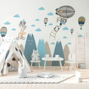 Ambiance-sticker Stickers enfant montagnes scandinaves animaux en voyageVendu parambiance-sticker