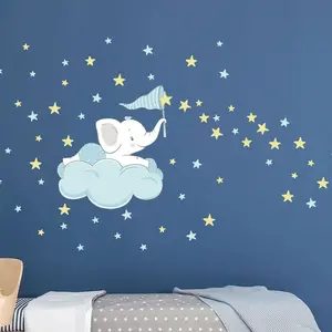Ambiance-sticker Stickers enfant éléphant garçon attrape les 60 étoilesVendu parambiance-sticker