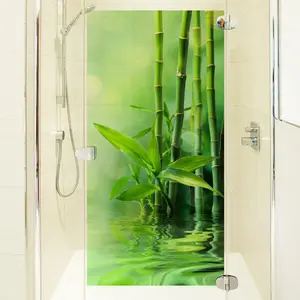 Ambiance-sticker Sticker salle de bain porte de douche bambouVendu parambiance-sticker
