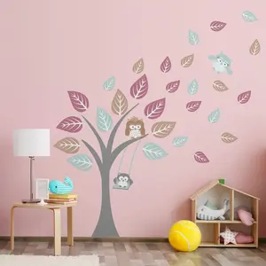 Ambiance-sticker Stickers arbre et hiboux des boisVendu parambiance-sticker