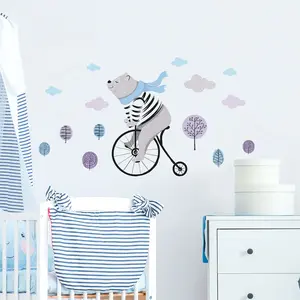 Ambiance-sticker Stickers ourson heureux sur son véloVendu parambiance-sticker