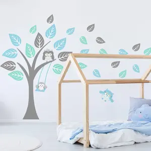 Ambiance-sticker Stickers arbres de hiboux et ses feuilles magiquesVendu parambiance-sticker