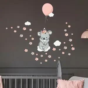 Ambiance-sticker Sticker koala envolé + 100 fleurs pas cher
