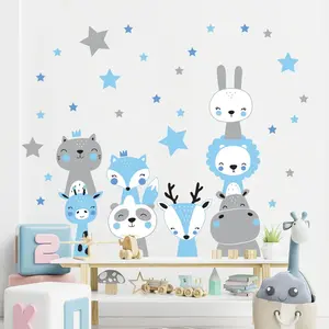 Ambiance-sticker Stickers animaux scandinaves joyeux + 60 étoilesVendu parambiance-sticker