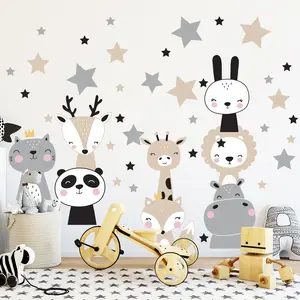 Ambiance-sticker Stickers animaux scandinaves + 60 étoilesVendu parambiance-sticker