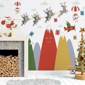 Ambiance-sticker Stickers montagnes le père Noël et ses rennesVendu parambiance-sticker