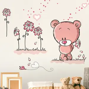 Ambiance-sticker Stickers oursons et son champs de fleursVendu parambiance-sticker
