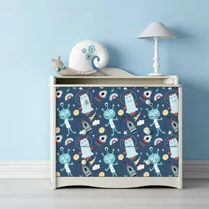 Ambiance-sticker Sticker meuble pour enfant les extraterrestres dans l'espace pas cher