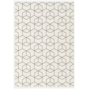 DECOWEB Tapis graphique essenza crème - cubes 3d - 200 x 290 cm