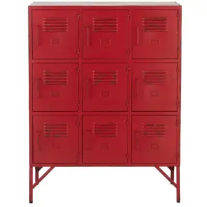 Hellin Buffet armoire industrielle 9 casiers en métal - ERNESTINE pas cher