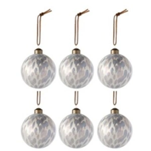 Comparateur de prix : J-Line Boite De 6 Boules De Noel Leopard Verre Beige Mix Small TU