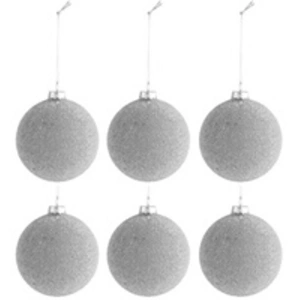 Comparateur de prix : J-Line Boite De 6 Boule De Noel Perles Verre Mat Gris Small TU